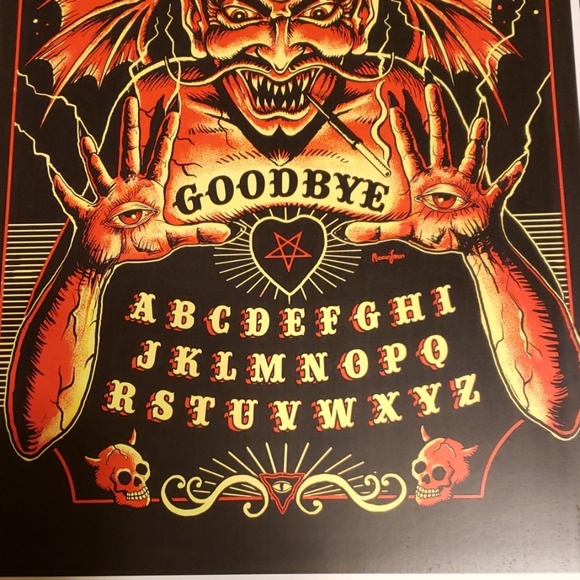 Too Fast 50s Red Devil Ouija Board11"x17" Tattoo Lithograph Art Print - Picture 4 of 4